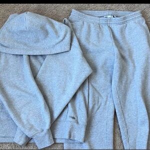 TNA Light Heather Gray Hoodie and Joggers Set